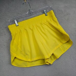 Lululemon Track That High Rise Short Women 8 Yellow Serpentine 3 in Lined Active